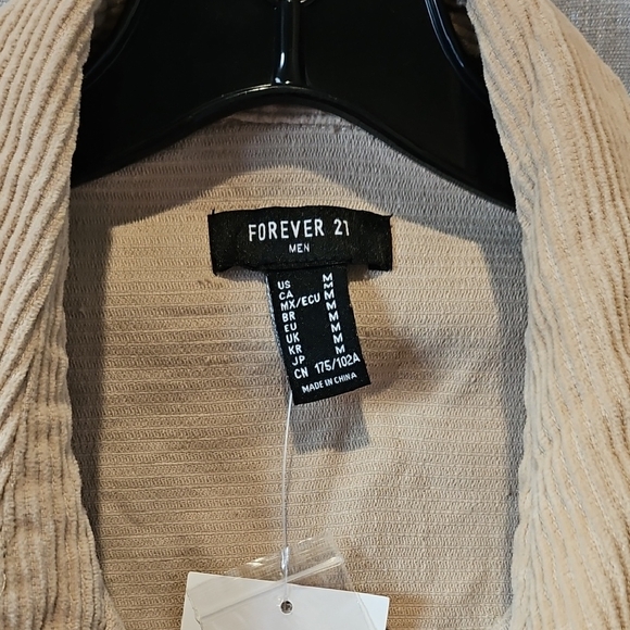 Forever 21 Tan Corduroy Lightweight Shirt Jacket with Textured Fabric - Picture 5 of 16